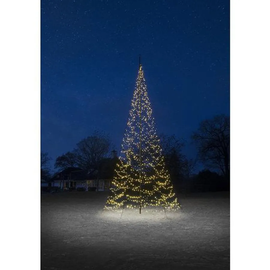 Clearance Fairybell 8M flaggstang julebelysning - 1500 LEDlys - med twinkle Svart