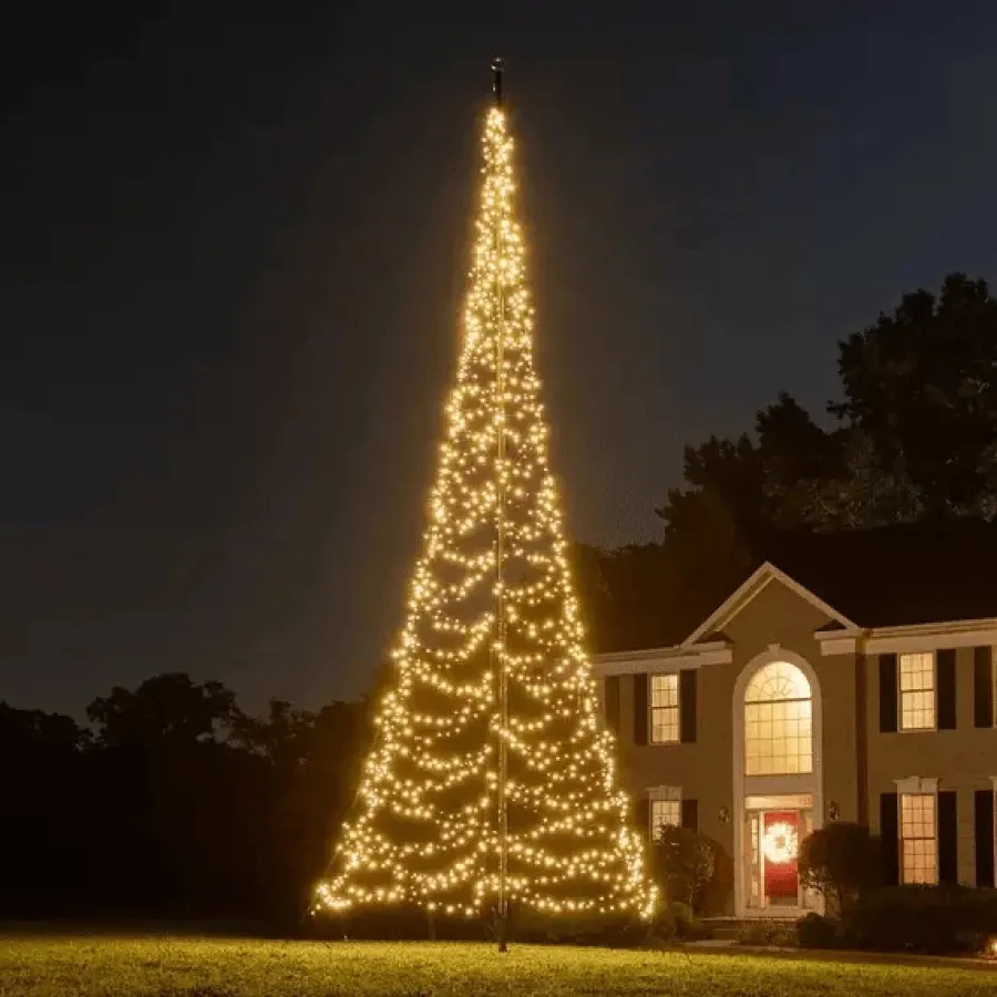Clearance Fairybell 8M flaggstang julebelysning - 1500 LEDlys - med twinkle Svart