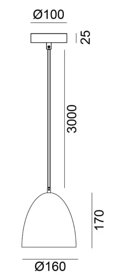 Clearance NorDesign Fiola takpendel 16 cm Svart / Gullfarget