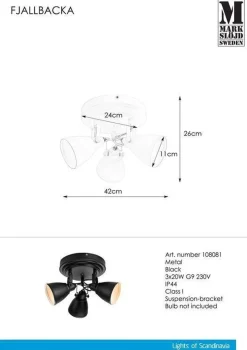 Sale Marksløjd Fjellbacka taklampe IP44 - - Svart