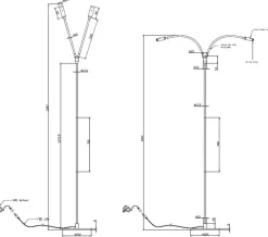 Discount NorDesign Flexi K2 gulvlampe 2x3W Dimbar - Svart