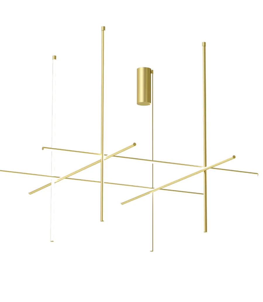 Hot Flos Coordinates C4 Long taklampe Messing