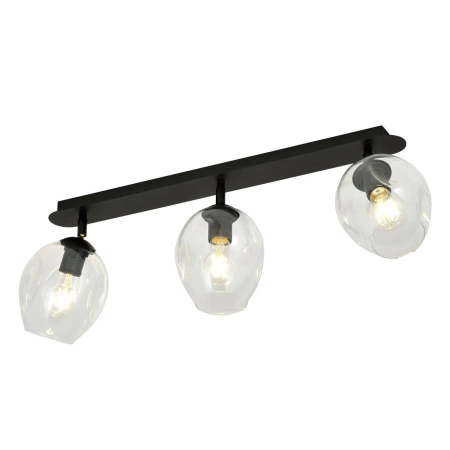 Sale Emibig Flow taklampe 3-lys - Svart/Klar Svart / Klar