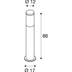 Slv F-pol pullert 86 cm IP54 Antrasitt