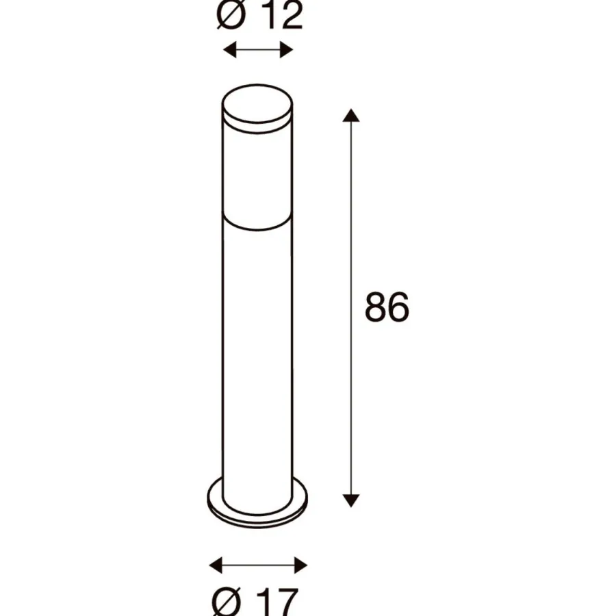 Slv F-pol pullert 86 cm IP54 Antrasitt