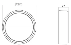 Discount Sg Armaturen As Frame round vegglampe 7W 3000 Kelvin IP66 Dimbar
