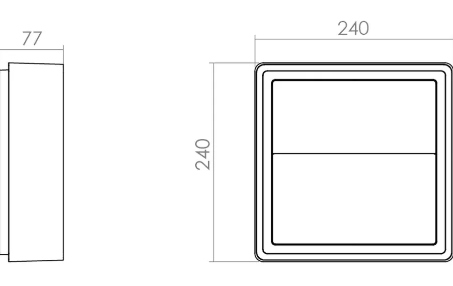 New Sg Armaturen As Frame square vegglampe 7W 3000 Kelvin IP66 Dimbar Svart