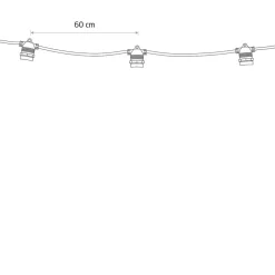 Sale Nowodvorski Garden Garland utendørs lysslynge 6 meter 10 lys IP65 startsett - Svart
