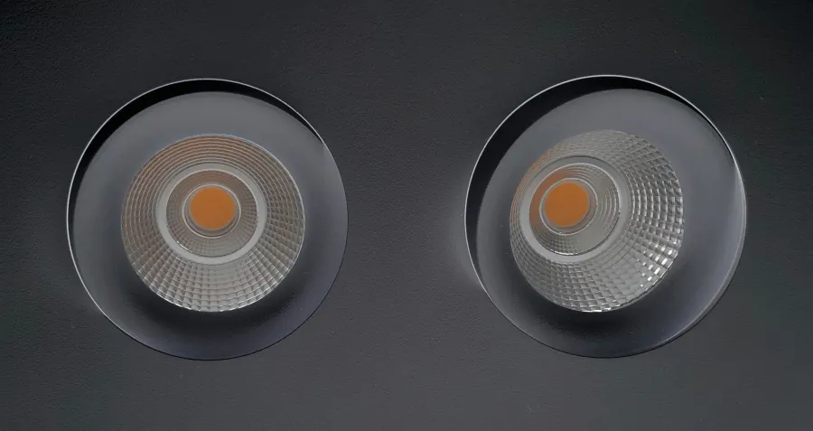 Sale NorDesign Georgia 360 lavtbyggende downlight dobbel 2x7W 2700K RA97 Dimbar IP44 - Svart