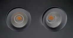 Outlet NorDesign Georgia 360 lavtbyggende downlight dobbel 2x7W 3000K RA97 Dimbar IP44 - Svart