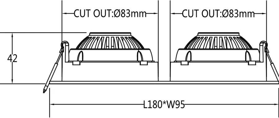 Online NorDesign Georgia 360 lavtbyggende downlight dobbel 2x7W 2700K RA97 Dimbar IP44 - Hvit