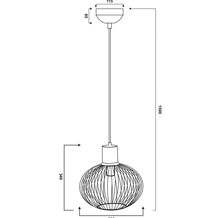 Sale Trio Lighting Gila takpendel Ø33 Svart