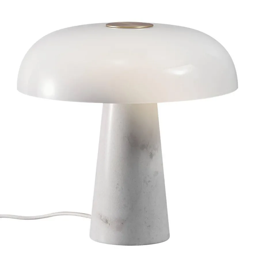 Sale DFTP Glossy bordlampe Marmor - Opalhvit Messing / Hvit