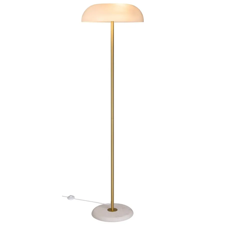 Outlet DFTP Glossy gulvlampe - Hvit/Marmor/Messing