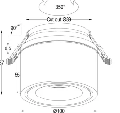 NorDesign Glow K1 100 recessed downlight 13W 2700/3000 kelvin