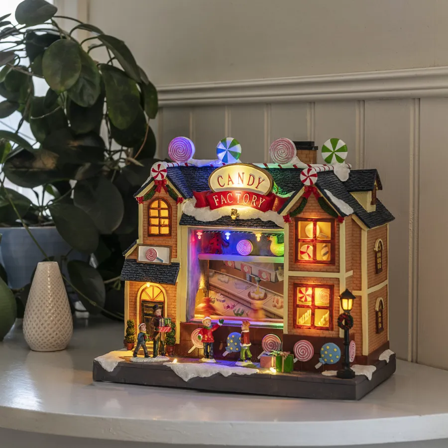 Discount Konstsmide Godterifabrikk 26,5 cm 16 LED Flerfarget