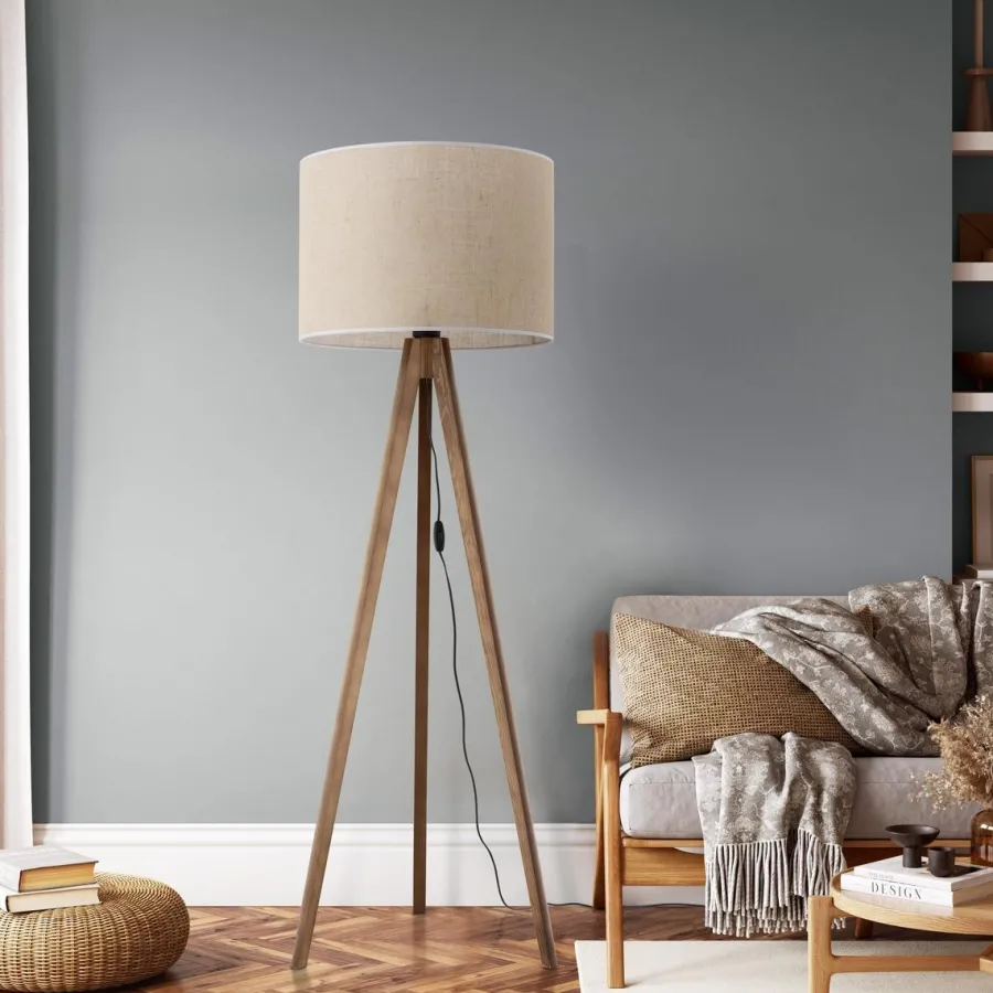 Outlet TK Lighting Grand gulvlampe - Valnøtt