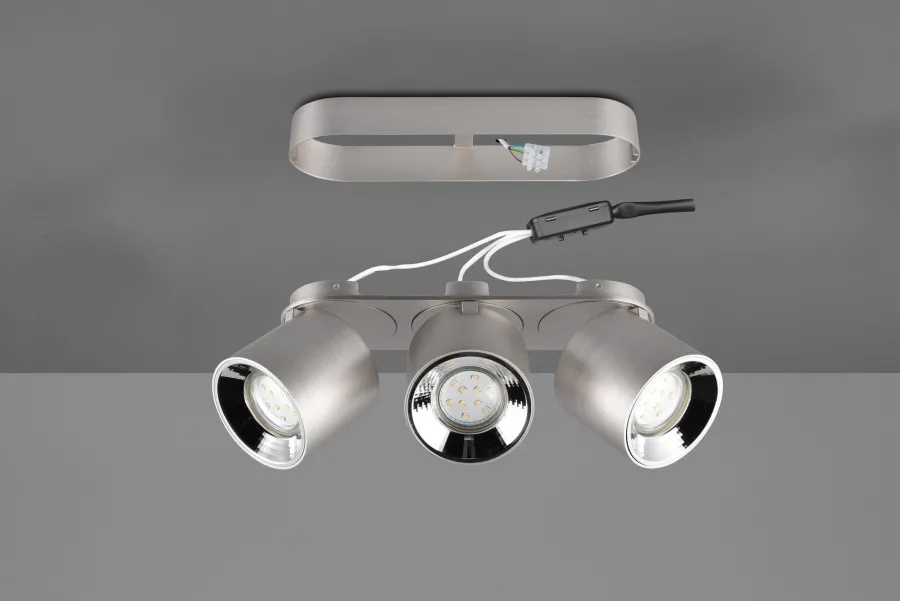 New Trio Lighting Guayana takspot 3-lys GU10 - Kan felles inn i tak Svart