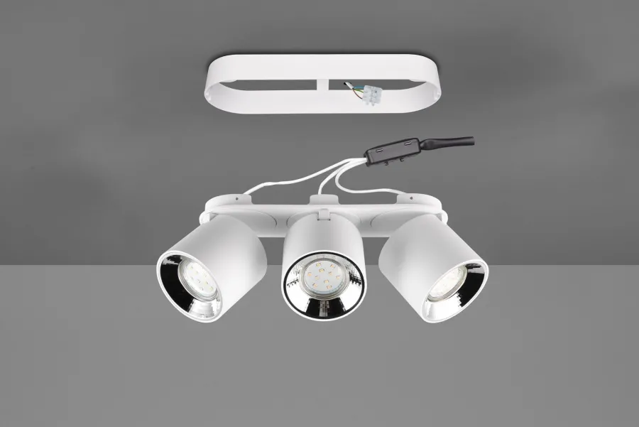 New Trio Lighting Guayana takspot 3-lys GU10 - Kan felles inn i tak Svart