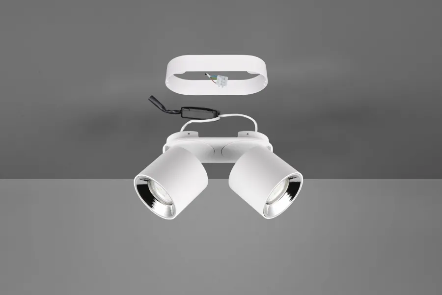 Discount Trio Lighting Guayana takspot 2-lys GU10 - Kan felles inn i tak