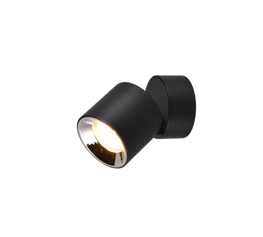 Clearance Trio Lighting Guayana tak/vegg spot 1-lys GU10 - Kan felles inn Svart