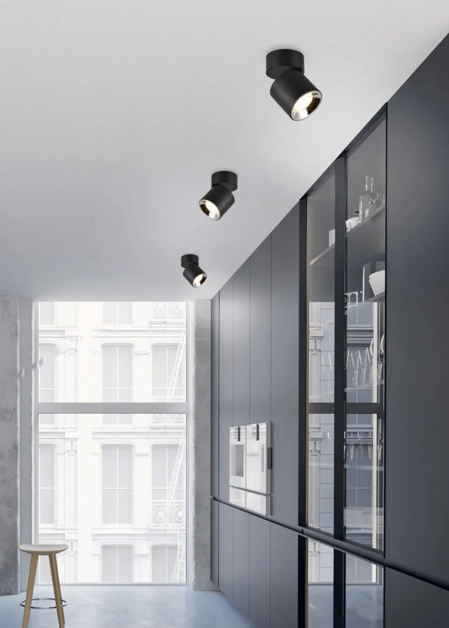 Clearance Trio Lighting Guayana tak/vegg spot 1-lys GU10 - Kan felles inn Svart