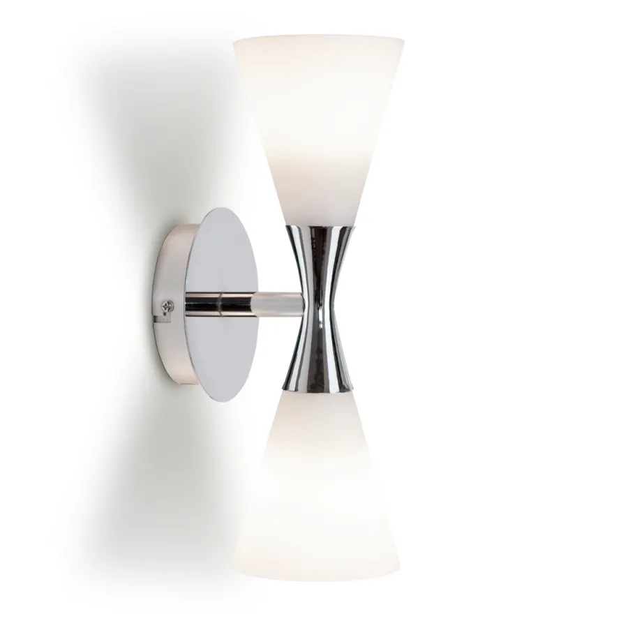 Hot Herstal Harlekin Duo vegglampe - Krom