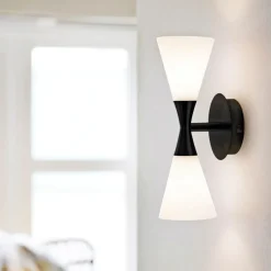 Clearance Herstal Harlekin Duo vegglampe - Matt Svart
