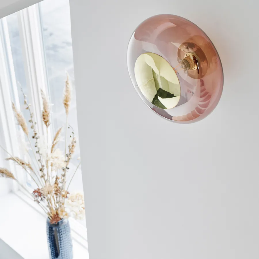 EBB & FLOW Horizon taklampe/vegglampe S - Korall/Gull Gull / Korall