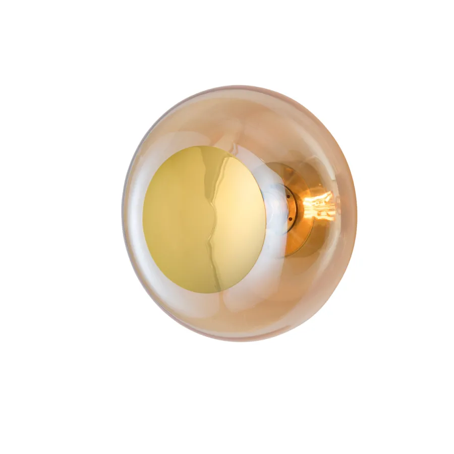 Discount EBB & FLOW Horizon taklampe/vegglampe S Golden Smoke/gull Gull / Røyk