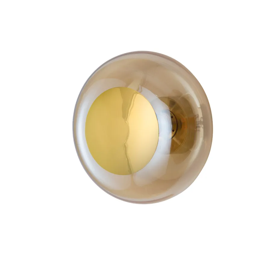 Discount EBB & FLOW Horizon taklampe/vegglampe S Golden Smoke/gull Gull / Røyk