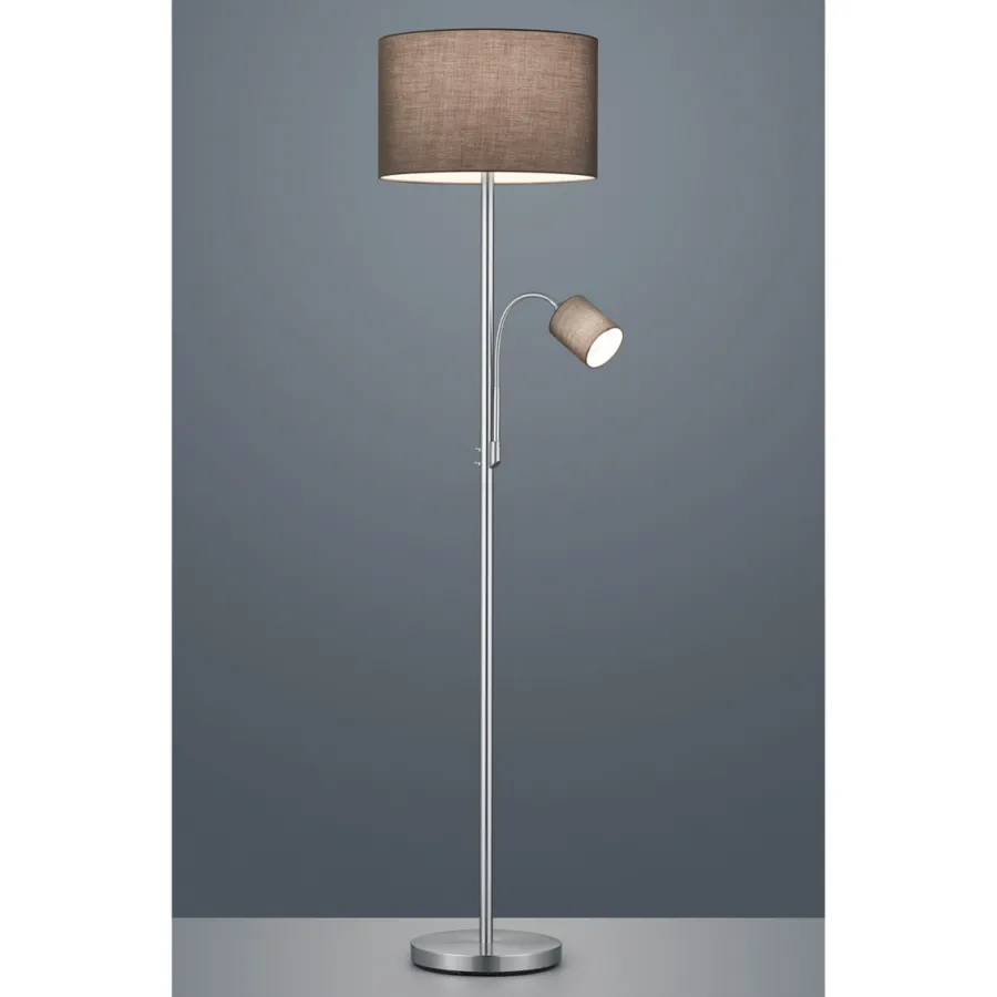 Sale Trio Lighting Hotel gulvlampe - Nikkel/grå Nikkel / Grå