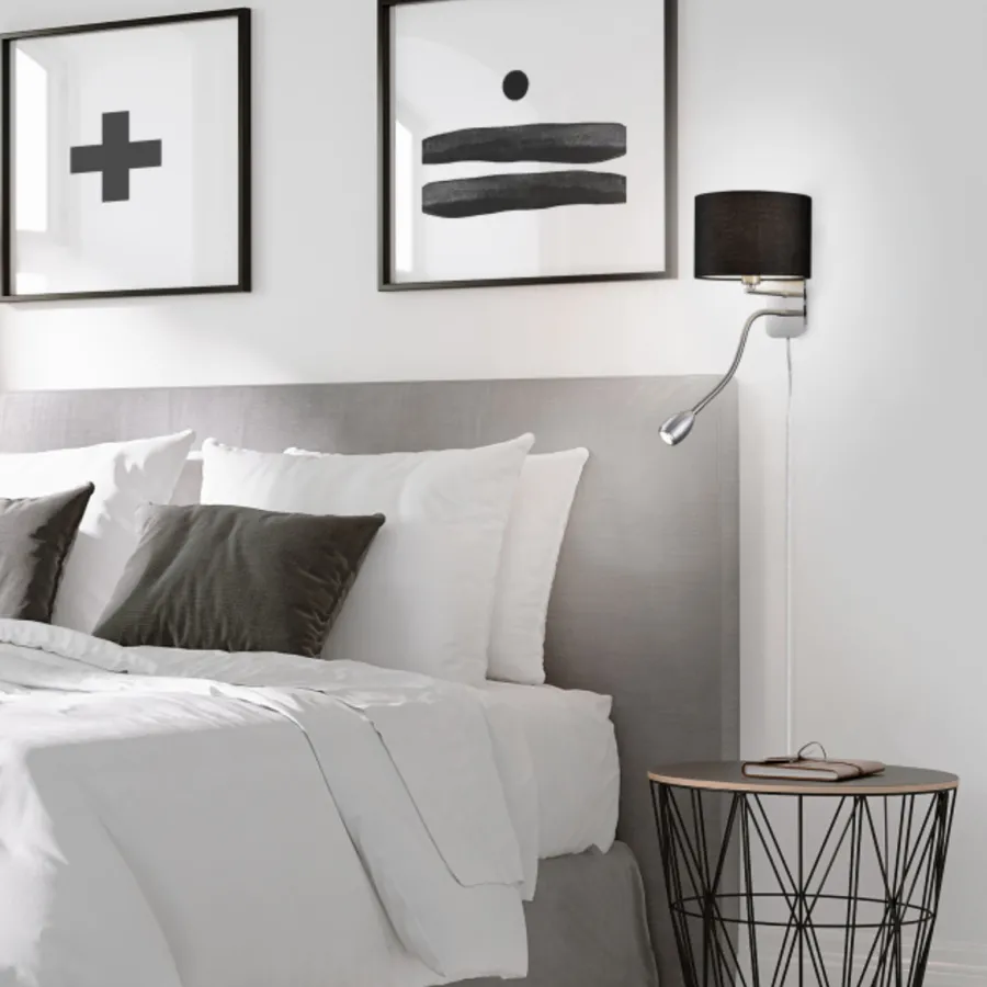 Sale Trio Lighting Hotel vegglampe - Nikkel/ Svart