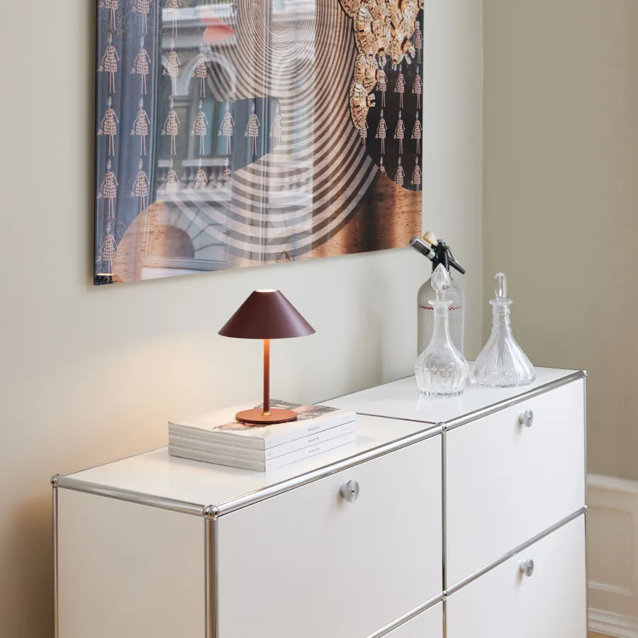 Discount Halo Designs Hygge bordlampe 19 oppladbar - Rødbrun