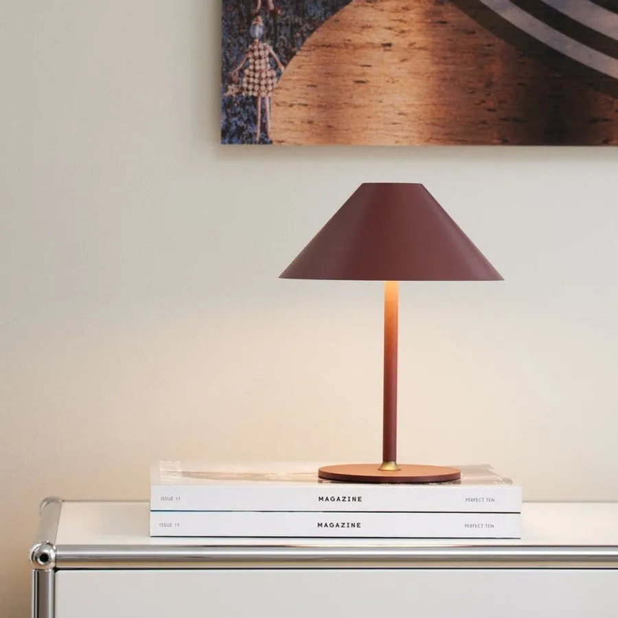 Discount Halo Designs Hygge bordlampe 19 oppladbar - Rødbrun