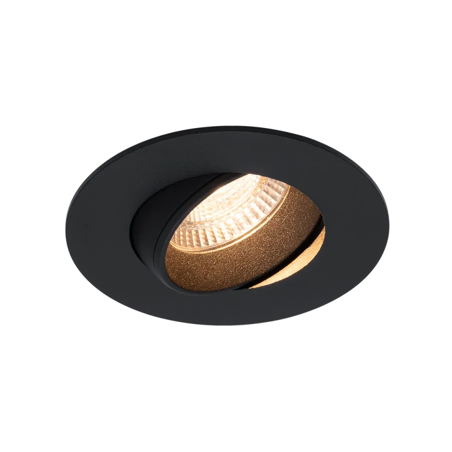 Norlux Icarus lavtbyggende downlight Isosafe 7W RA95 2700K 68-83 mm dimbar - Svart
