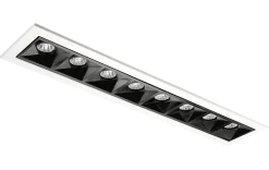 Discount Sg Armaturen As Inspire R 300 innfelt downlight 8 lys 15W RA98 3000K dimbar Svart