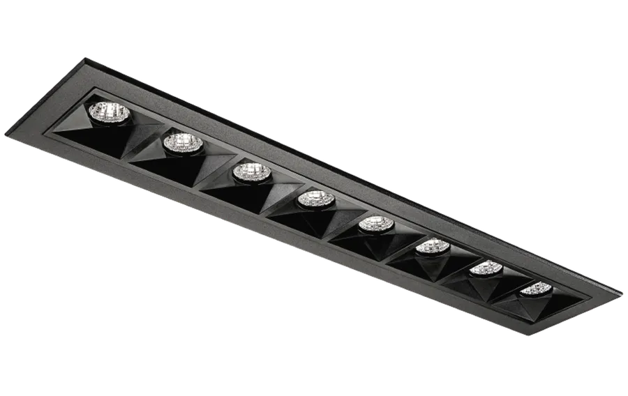 Discount Sg Armaturen As Inspire R 300 innfelt downlight 8 lys 15W RA98 3000K dimbar Svart