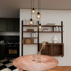 Outlet Emibig Istar rondell takpendel 4 lys - Svart/Amberfarget Svart / Amber