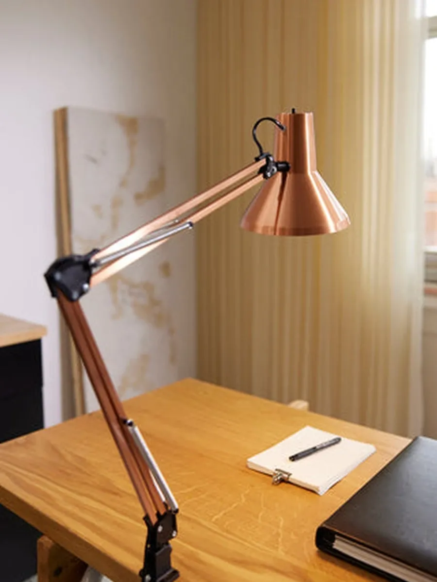 Nielsen Light Jensen bordlampe m/bordklemme og veggfeste - Kobber