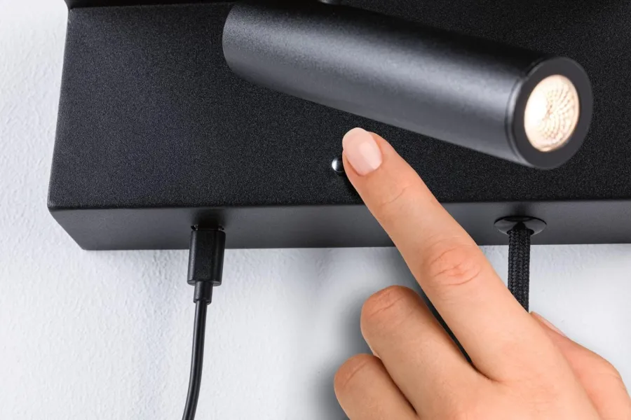 Discount Paulmann Jerik vegglampe 2,4W 3000 Kelvin med USB - 3 step dim