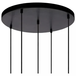 Clearance Lucide Joanet takpendel rondell 5 lys Messing / Røyk
