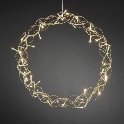 New Konstsmide Julekrans med lys 45 cm varmhvit led - Gull