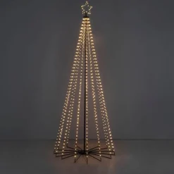 Outlet Konstsmide Juletre 240 cm i metall med toppstjerne og lys IP44 - Utendørs Svart