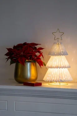 Outlet Konstsmide Juletre i papp med messing stjerne 36 cm Hvit