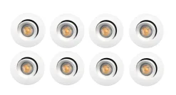 Clearance Sg Armaturen As Junistar Bio 8 pack 5W LED 2700K RA90 Isosafe IP44 Hvit