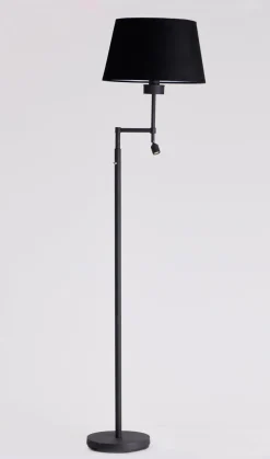 Ms - belysning Kasper gulvlamper m/skjerm m/lesearm 3W - Svart