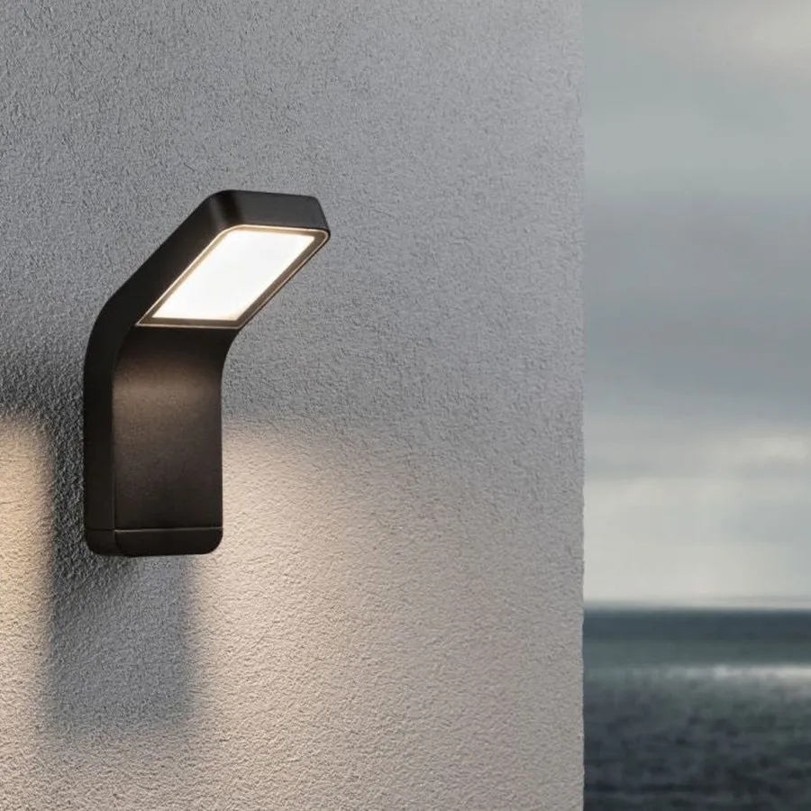 New Paulmann Kulma vegglampe utendørs IP44 7,5W 3000 Kelvin Antrasitt