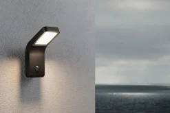 Hot Paulmann Kulma vegglampe utendørs IP44 7,5W 3000 Kelvin - Sensor Antrasitt
