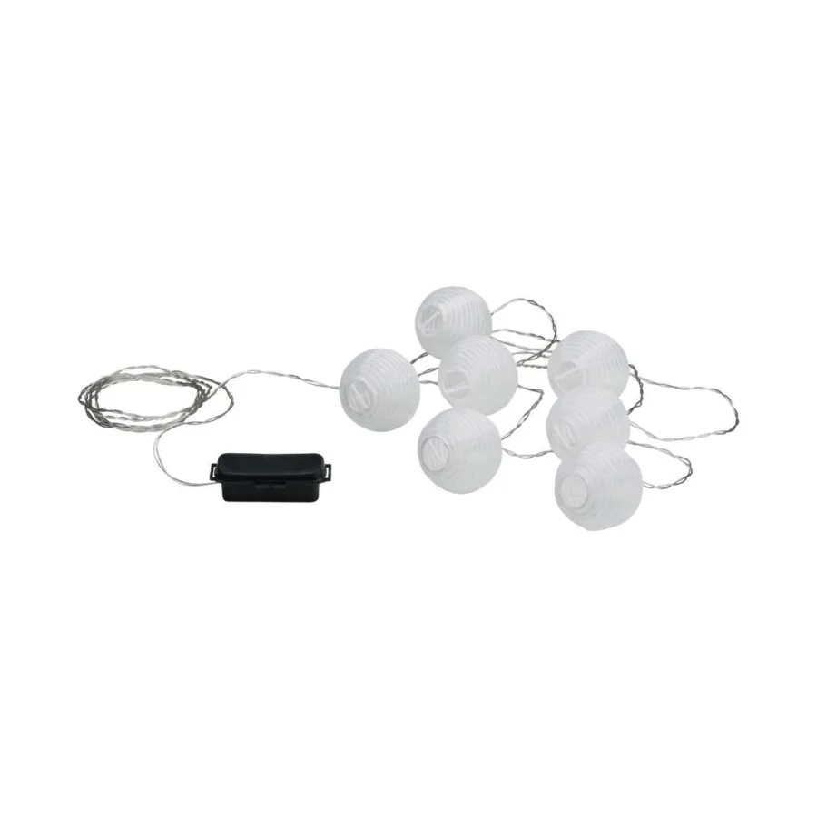 Sale Paulmann Lampion lysslynge 3,6 meter IP44 3000 Kelvin - Oppladbar via USB Hvit